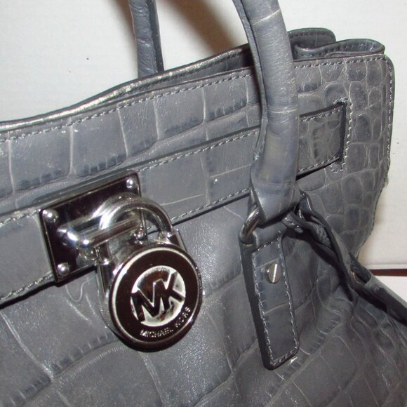 MICHAEL KORS Leather Hamilton Croc Bag - Picture 9 of 15